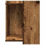 Kattenbakkast 42x42x51 cm bewerkt hout oud houtkleurig - Afbeelding 4