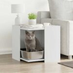 Kattenbakkast 53x53x51 cm bewerkt hout wit