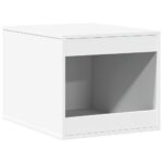 Kattenbakkast 47x59x42 cm bewerkt hout wit - Afbeelding 2