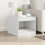 Kattenbakkast 47x59x42 cm bewerkt hout wit - Afbeelding 3