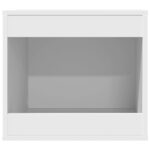 Kattenbakkast 47x59x42 cm bewerkt hout wit - Afbeelding 4