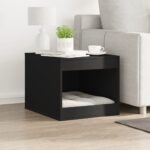 Kattenbakkast 47x59x42 cm bewerkt hout zwart - Afbeelding 3