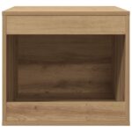 Kattenbakkast 47x59x42 cm bewerkt hout artisanaal eikenkleurig - Afbeelding 4