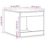 Kattenbakkast 47x59x42 cm bewerkt hout artisanaal eikenkleurig - Afbeelding 9
