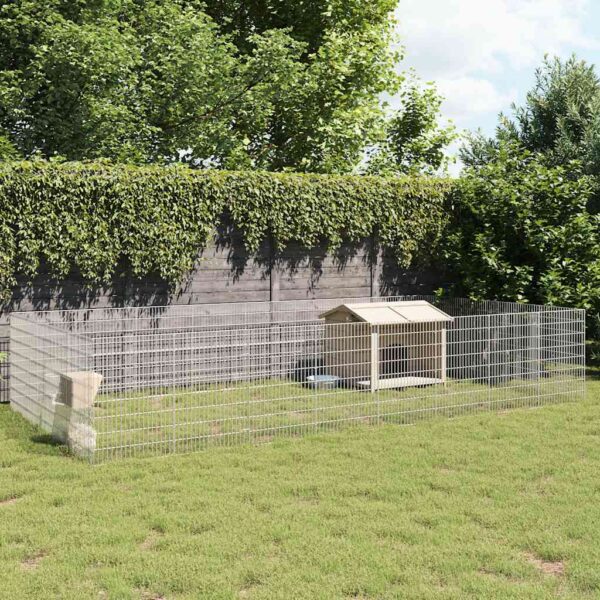Dierenverblijf 24 panelen 54x80 cm gegalvaniseerd ijzer