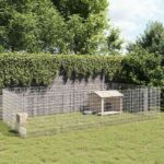 Dierenverblijf 24 panelen 54x100 cm gegalvaniseerd ijzer