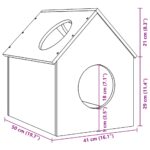 Kattenhuis 41x50x50 cm massief grenenhout wit – Image 7