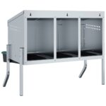 Kippennestkast 3 compartimenten met poten gegalvaniseerd staal – Image 7