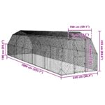 Kippenren 2,5x10x2,25 m gegalvaniseerd staal - Afbeelding 8