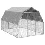 Kippenren met dak 2,5x4x2,25 m gegalvaniseerd staal
