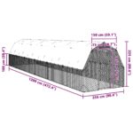 Kippenren met dak 2,5x12x2,25 m gegalvaniseerd staal – Image 8