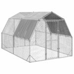 Kippenren met dak 2,5x4x2,25 m gegalvaniseerd staal